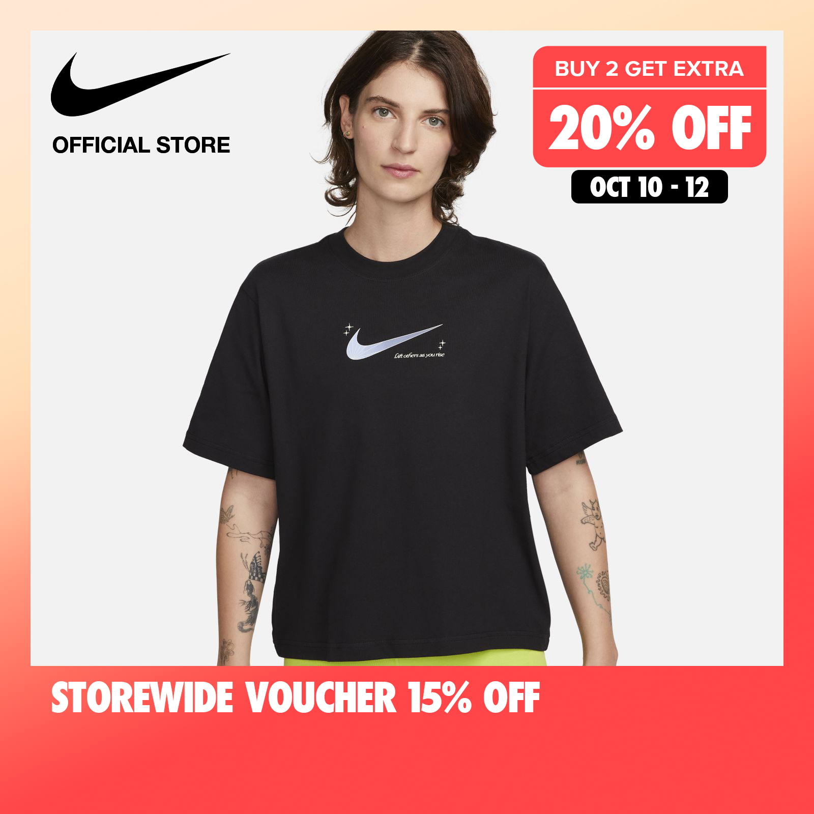 Nike Women&#x27;s Sporstwear Boxy T-Shirt - Black|,|