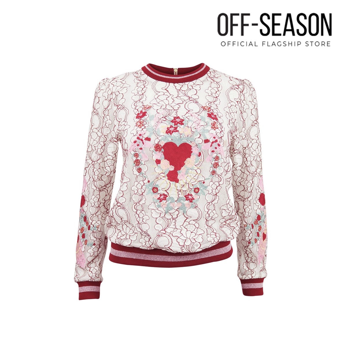 Off-season Clearance Disaya Lace With Signature Sacred Heart Embroidered Pullover in size UK8|,|