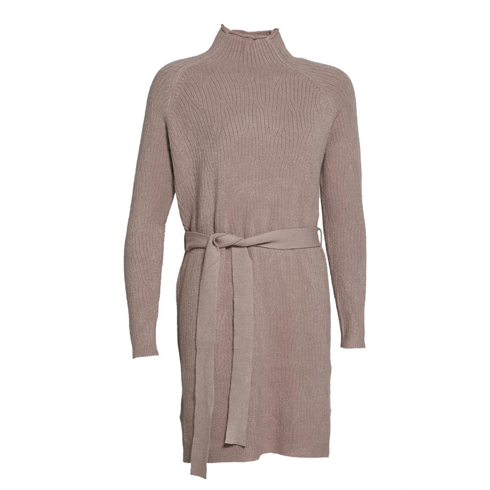 HIGH COLLAR KNITTED SWEATER WITH BELT - KSW9165|,|