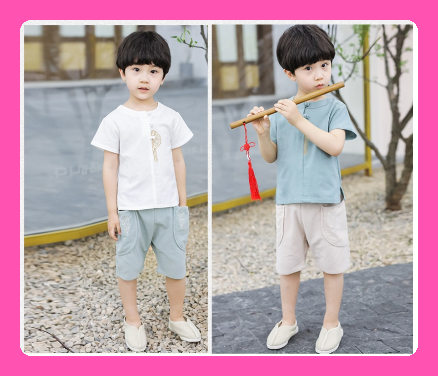 [SG Ready Stock]  TZ059 Boys Traditional Chinese 2 pc Kungfu Set Red [Little Gems SG] Tangzhuang CNY|,|