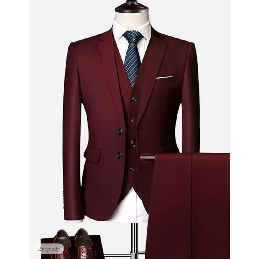 Korean style 3pc set pants+vest+blazer men&#x27;s business suit Blazer groom best man slim handsome wedding dress best man|,|