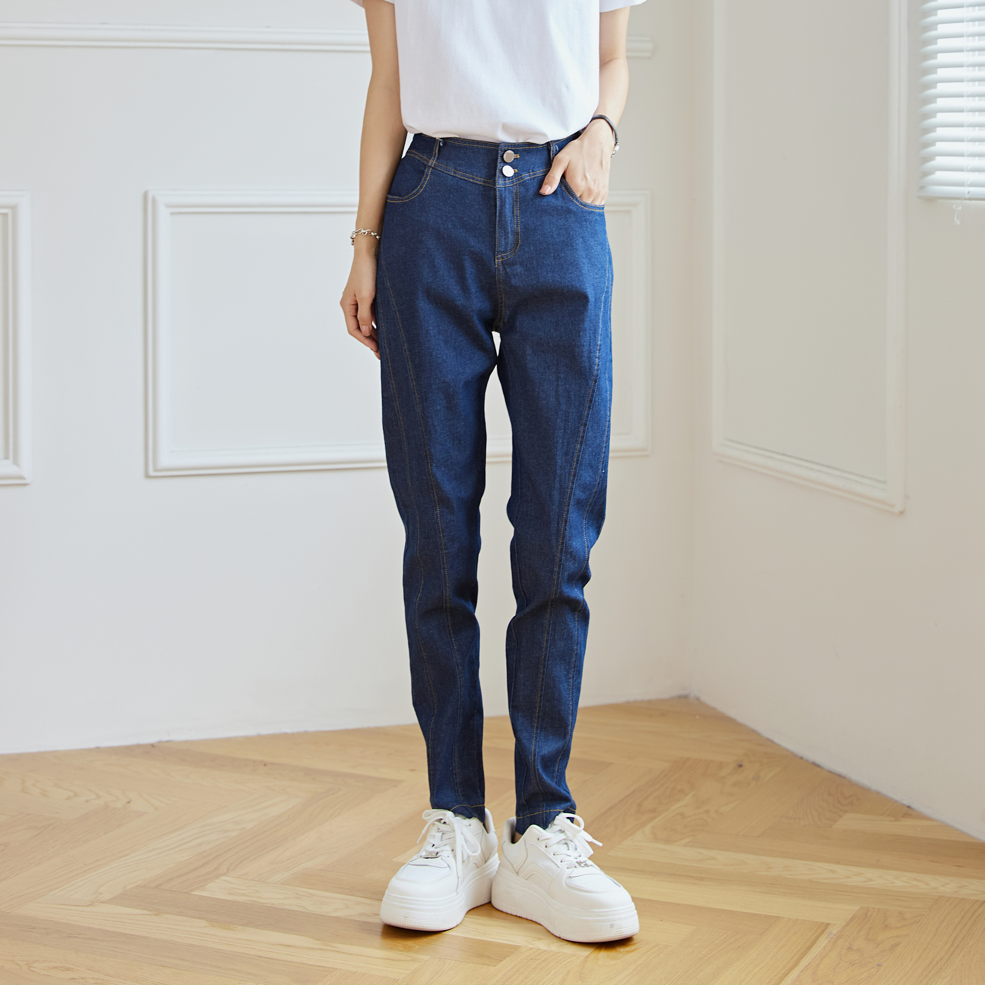 Eyouth 10140 Women jeams High Waist stretchy jeans for women|,|