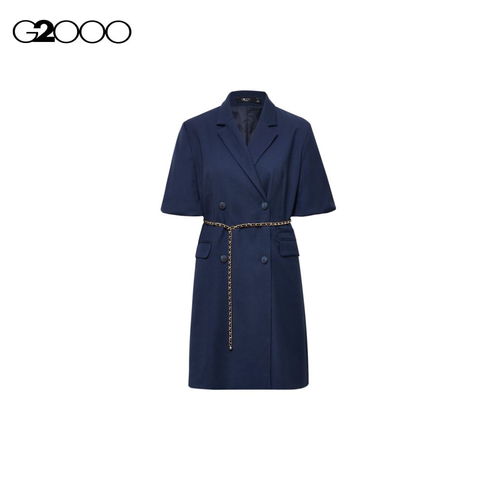 G2000 Blair Puff Sleeves Blazer Dress With Chain Belt|,|