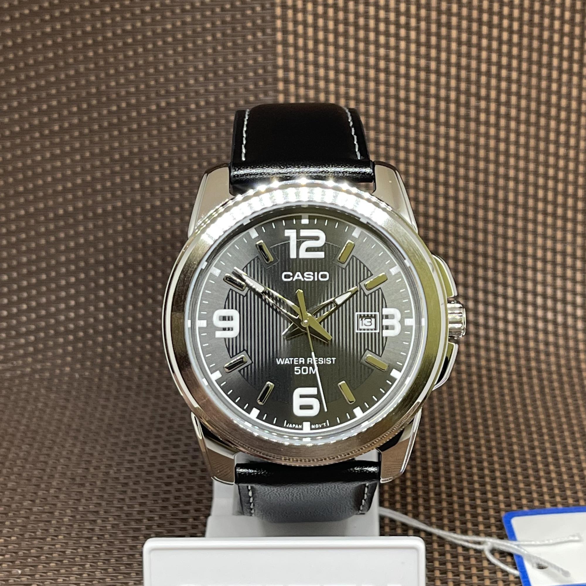 [TimeYourTime] Casio MTP-1314L-8A Men Classic Analog Black Leather Black Dial Watch|,|