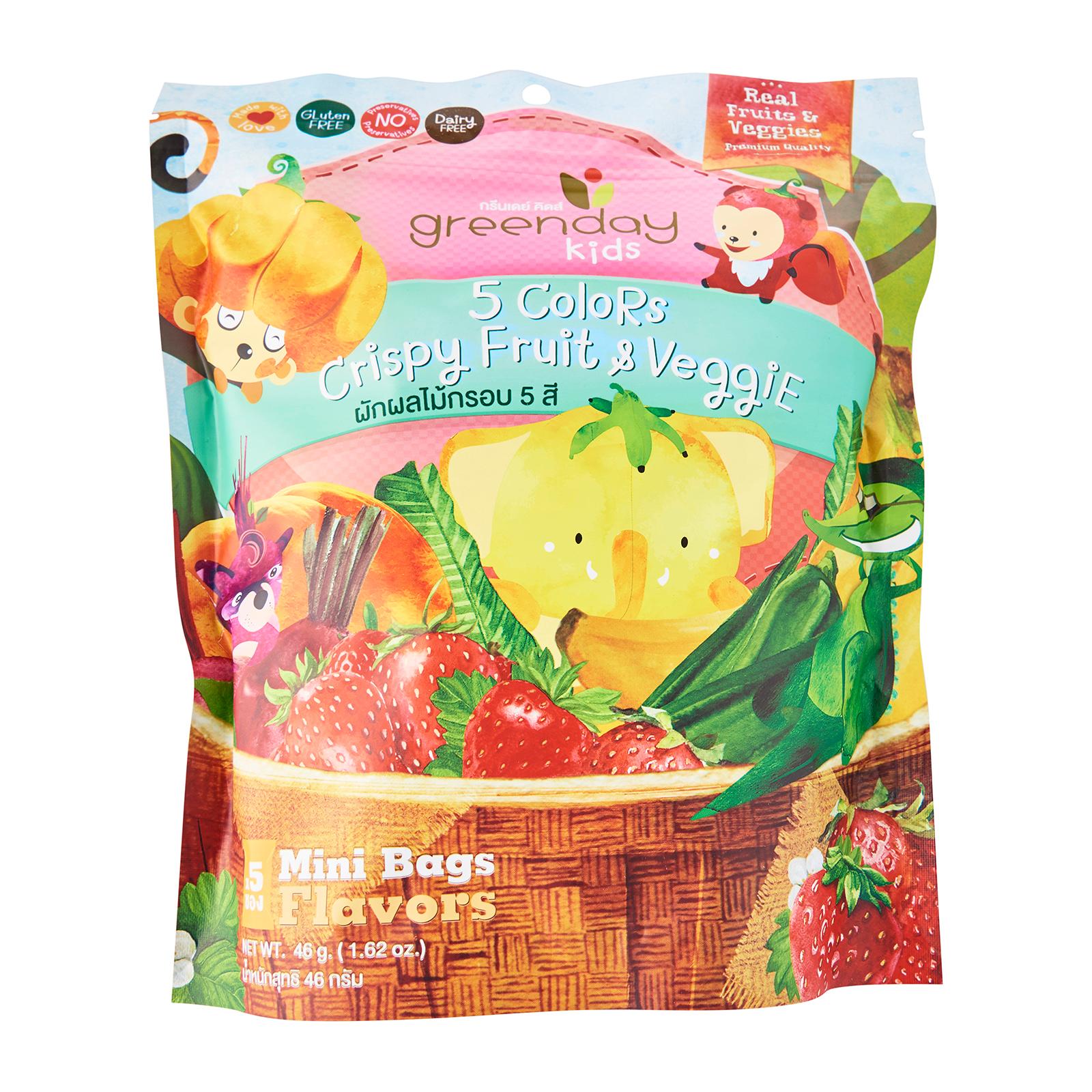 GREENDAY 5-Colors Kids Multi-Pack (Crispy Strawberry Pumpkin Banana Beetroot Okra) Baby Snacks|,|