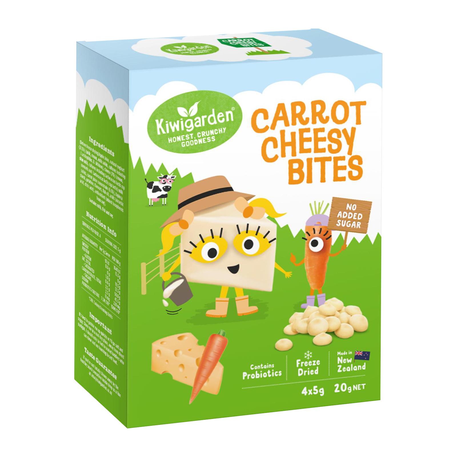 Kiwigarden Freeze Dried Baby Snacks Carrot Cheesy Bites (No Added Sugar)|,|