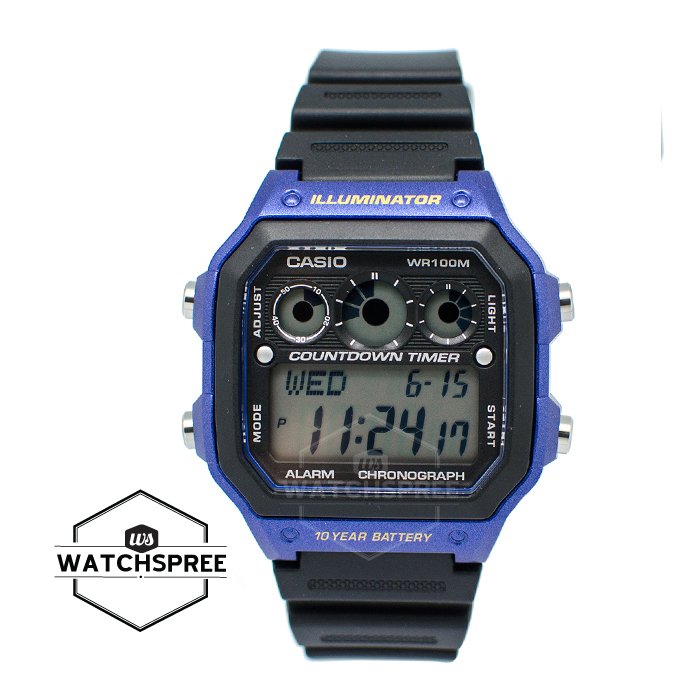 [Watchspree] Casio Standard Digital Men&#x27;s Black Resin Band Watch AE1300WH-2A AE-1300WH-2A|,|