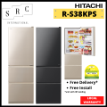 Hitachi R-S38KPS Solfege Stylish Fridge, 375L|,|