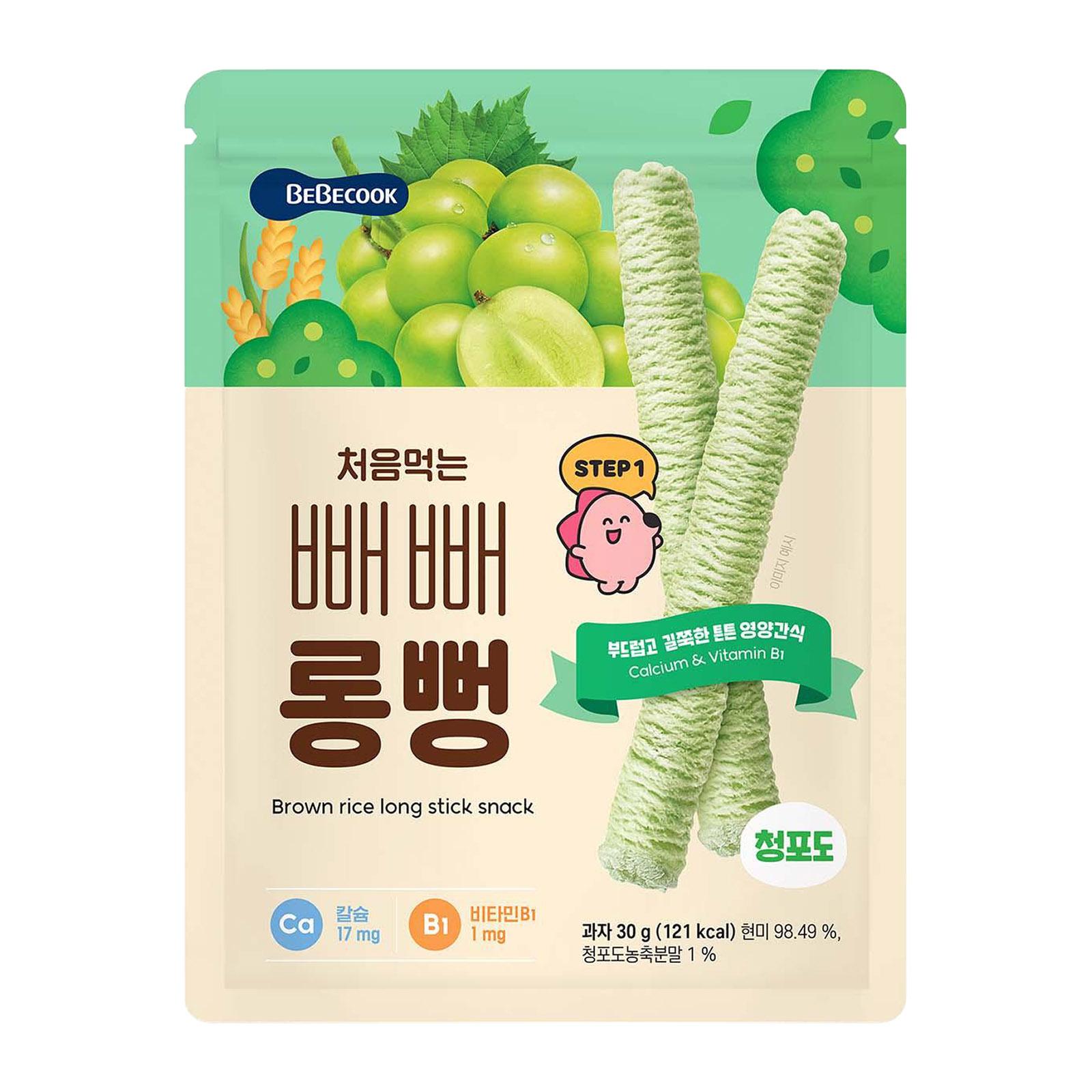 BebeCook My First Jumbo Brown Rice Sticks (Green Grape) 30G|,|