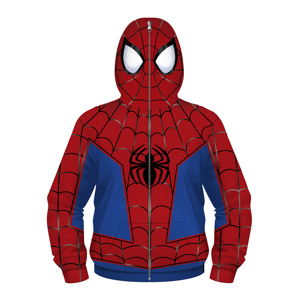 Kids Boys Spider-mans Cosplay Zipper Masked Jacket Superhero Long Sleeved Hoodies Jackets Sports Children Boy Clothing|,|