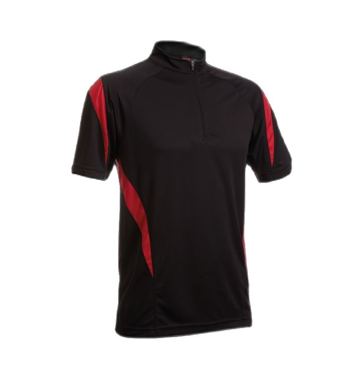 [Pre-Order]Black Mandarin Collar Zip Dri Fit Two Tone Shirt|,|