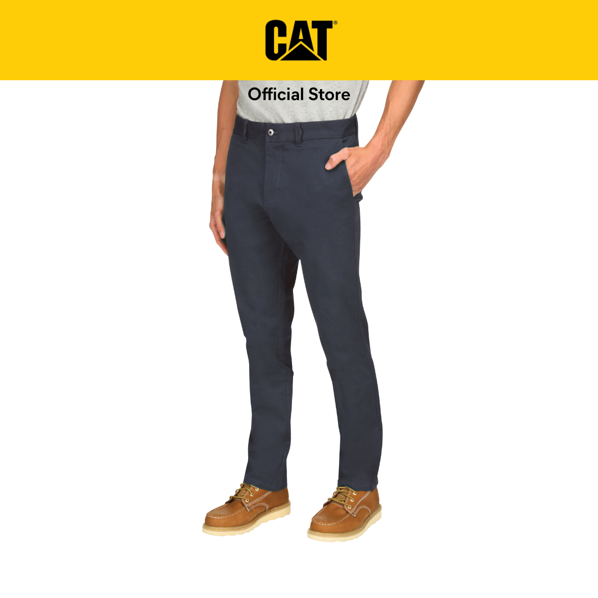 Caterpillar Men&#x27;s Slim Stretch Chino - Faded Blue (2810227-10958) Tan Urban Streetwear | Casual Pants|,|