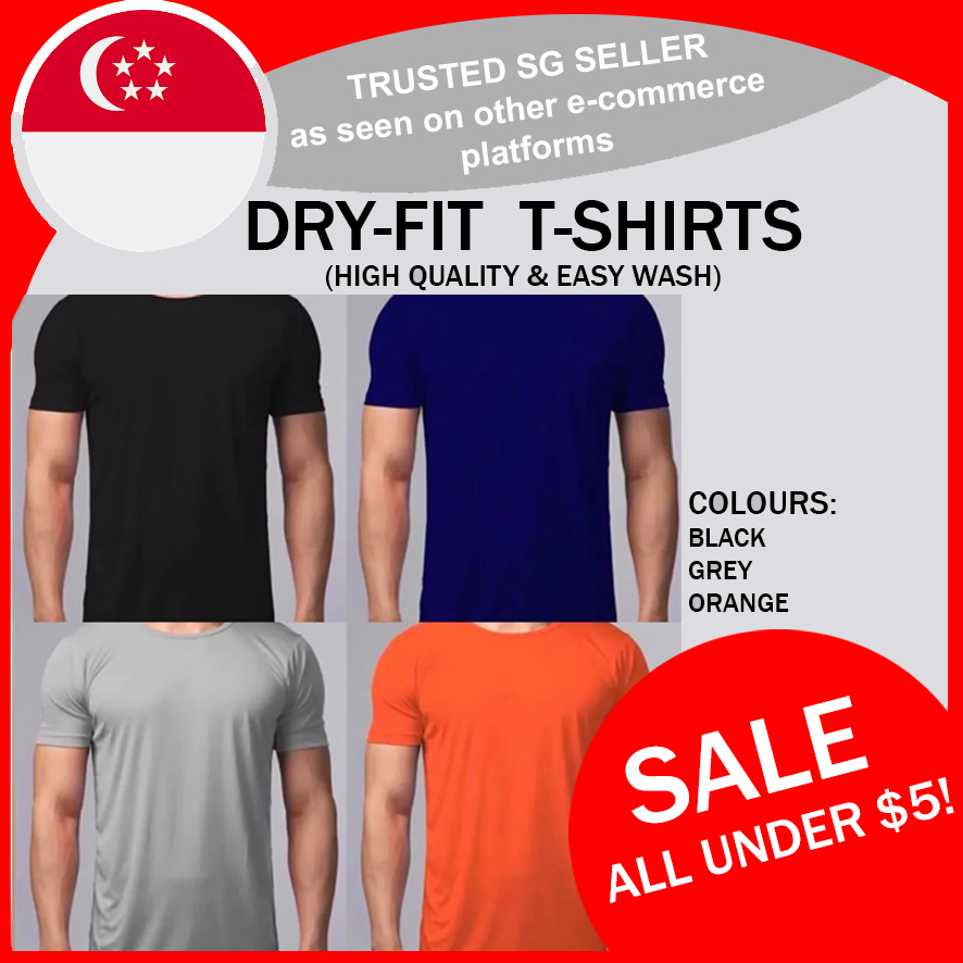 [UNDER $5] Unisex size Dry Fit T shirts - Singapore warehouse clearance sale|,|