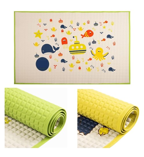 Baby Latex Air Filled Changing Mat with Printed Graphics (60cm x 90cm) Newborn Rubber Changing Cot Sheet Boy Girl Diaper Changing Mat Multipurpose Waterproof Changing Mat Infant Urine Pad Mattress Pro