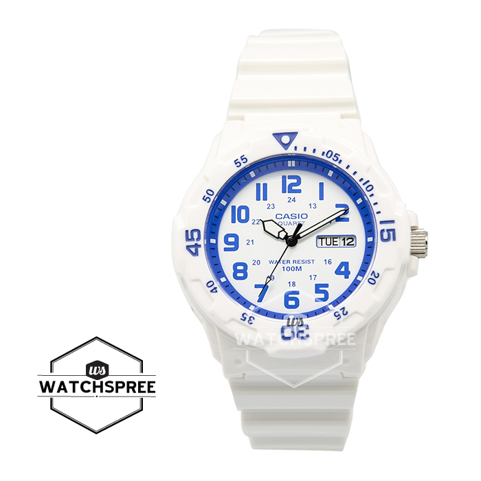 [Watchspree] Casio Analog White Resin Band Watch MRW200HC-7B2 MRW-200HC-7B2|,|