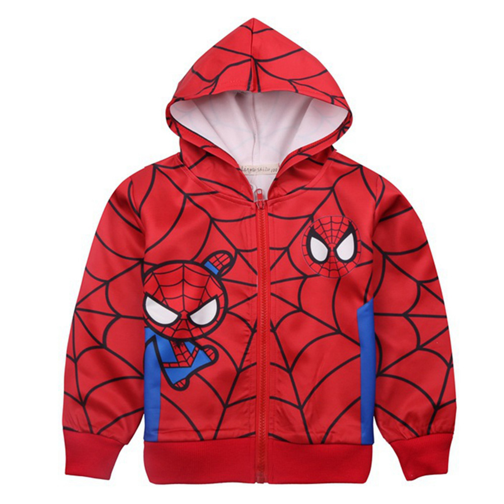 Kids Toddler Baby Boy Cartoon Spider-men Long Sleeve Jacket With Zipper Casual Children Jackets Coats|,|