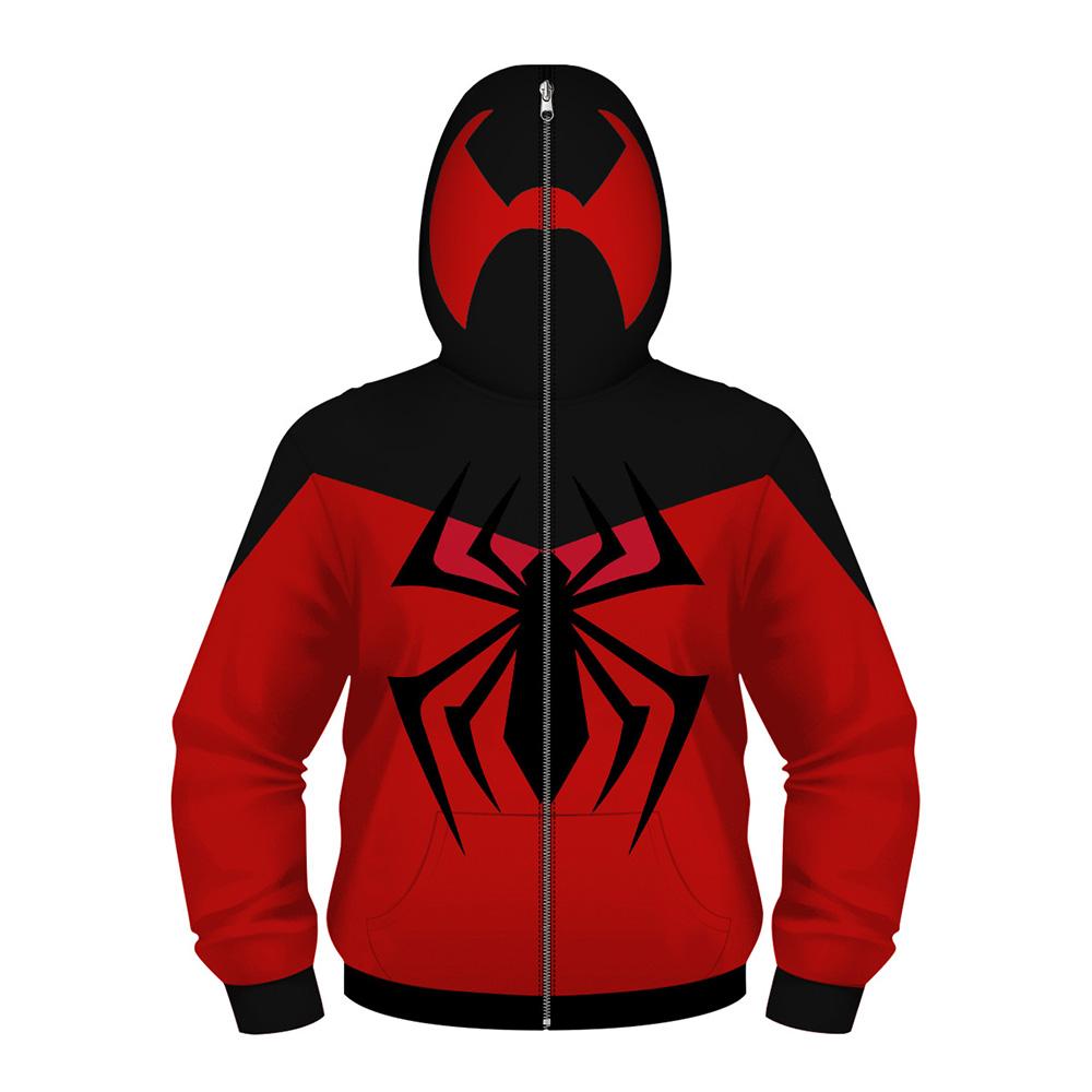 Kids Fashion Boys Cartoon Spidermans Cosplay Zipper Masked Jackets Long Sleeve Hoodies Jacket Sports Children Clothing|,|
