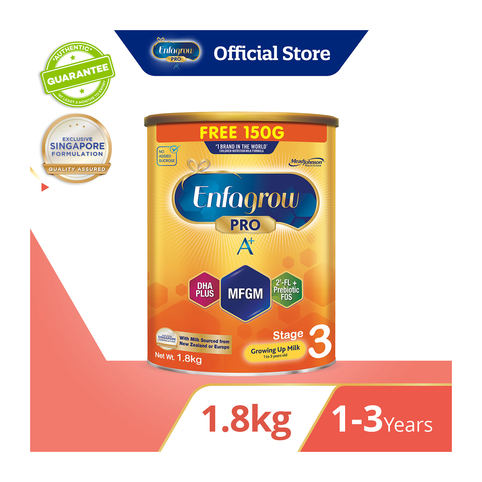 Enfagrow Pro A+ Stage 3 Milk Powder Formula for Children DHA+ (1-3Y) 1.65KG|,|