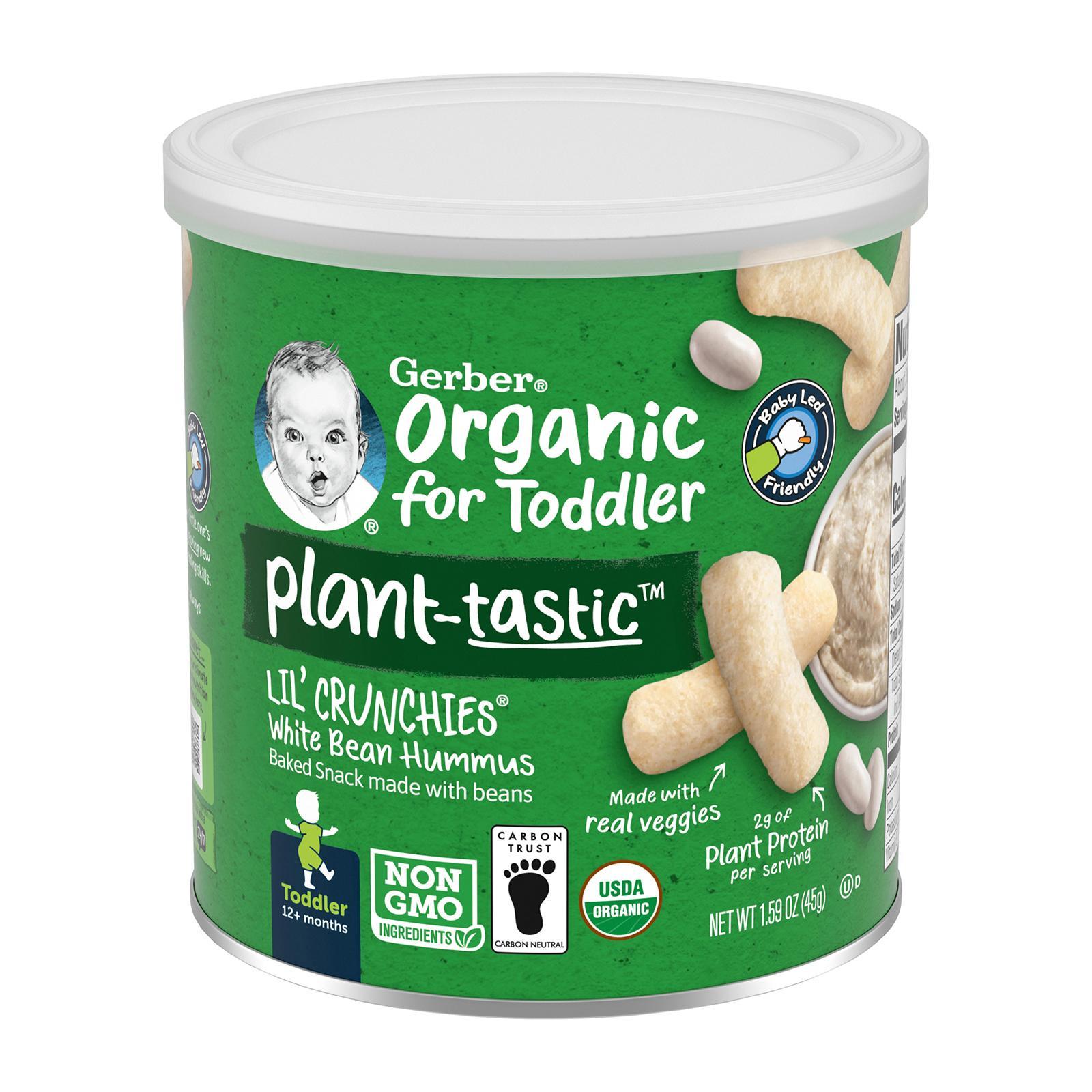 Gerber Organic Lil Crunchies White Bean Hummus 45G - From 12 Months|,|