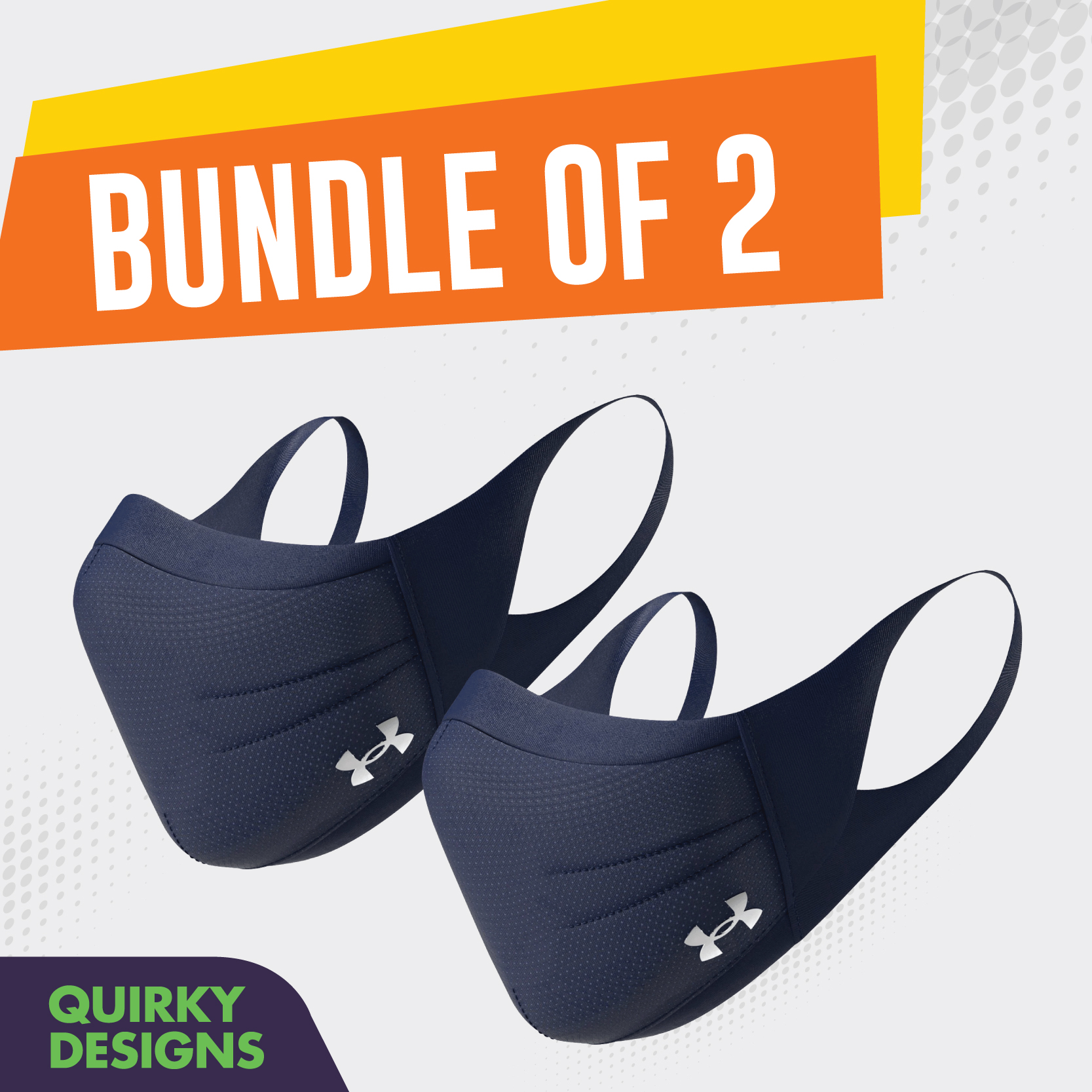(Bundle of 2) Under Armour UA Sports Mask in Navy|,|